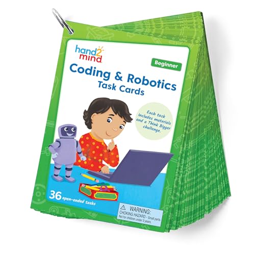 hand2mind Codierung & Robotik Anfänger-Aufgabenkarten, Codierung für Kinder 5–7, STEM-Projekte, Computerprogrammierung für Kinder, Technologie-Spielzeug, Kindergarten-Lernaktivitäten, von hand2mind