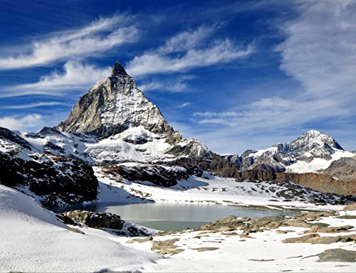 HANSEPUZZLE 104120 - Matterhorn Puzzle 1000 Teile | Natur Puzzle mit hochwertiger Puzzle Aufbewahrung: Kartonbox und Wieder verschließbarem Beutel | Puzzle-Maße: 60 x 46 cm von hansepuzzle