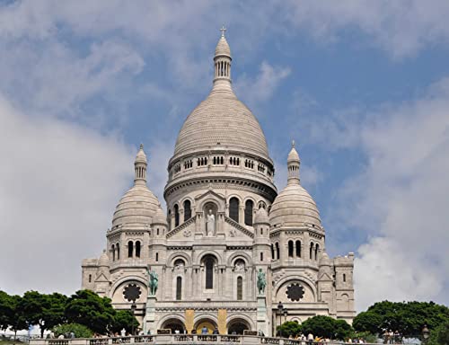 HANSEPUZZLE 107129 - Sacré Coeur Puzzle 1000 Teile | Gebäude Puzzle mit hochwertiger Puzzle Aufbewahrung: Kartonbox und Wieder verschließbarem Beutel | Puzzle-Maße: 60 x 46 cm von hansepuzzle