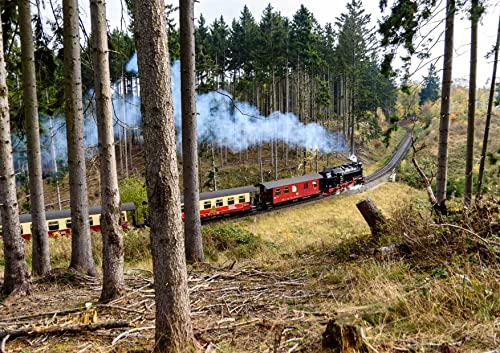 HANSEPUZZLE 109872 - Eisenbahn Puzzle 130 Teile | Fortbewegung Puzzle mit hochwertiger Puzzle Aufbewahrung: Kartonbox und wiederverschließbarem Beutel | Puzzle-Maße: 28,7 x 20 cm von hansepuzzle