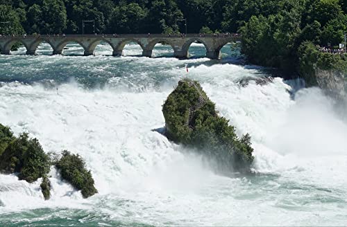 HANSEPUZZLE 35977 - Rheinfall bei Schaffhausen Puzzle 500 Teile | Reisen Puzzle mit hochwertiger Puzzle Aufbewahrung: Kartonbox und wiederverschließbarem Beutel | Puzzle-Maße: 46 x 30 cm von hansepuzzle