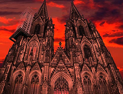 HANSEPUZZLE 57654 - Kölner Dom Puzzle 1000 Teile | Religion Puzzle mit hochwertiger Puzzle Aufbewahrung: Kartonbox und Wieder verschließbarem Beutel | Puzzle-Maße: 60 x 46 cm von hansepuzzle