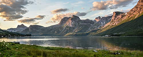 hansepuzzle 74763 - Berge Panorama-Puzzle 2000 Teile | Natur Puzzle mit hochwertiger Puzzle Aufbewahrung: Kartonbox und Wieder verschließbarem Beutel | Puzzle-Maße: 116,6 x 46,7 cm von hansepuzzle