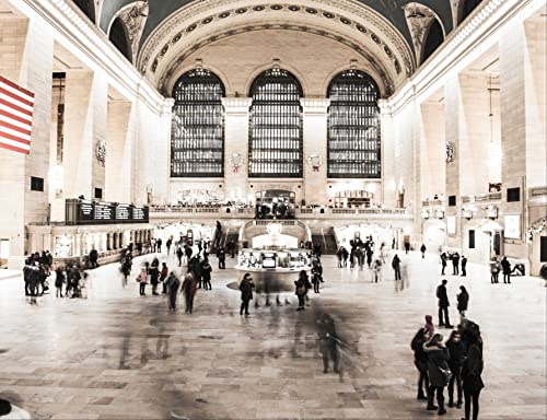 hansepuzzle 19249 - Grand Central Station Puzzle 1000 Teile | Gebäude Puzzle mit hochwertiger Puzzle Aufbewahrung: Kartonbox und Wieder verschließbarem Beutel | Puzzle-Maße: 60 x 46 cm von hansepuzzle