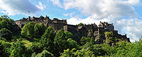 hansepuzzle 60415 - Edinburgh Schloss Panorama-Puzzle 2000 Teile | Orte Puzzle mit hochwertiger Puzzle Aufbewahrung: Kartonbox und Wieder verschließbarem Beutel | Puzzle-Maße: 116,6 x 46,7 cm von hansepuzzle