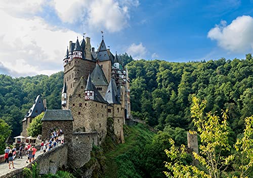 HANSEPUZZLE 65332 - Burg Eltz Puzzle 130 Teile | Natur Puzzle mit hochwertiger Puzzle Aufbewahrung: Kartonbox und wiederverschließbarem Beutel | Puzzle-Maße: 28,7 x 20 cm von hansepuzzle