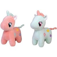 HAPPY PEOPLE 58278 Kuscheltier Einhorn, ca. 24 cm, blau oder rosa, 2-fach sortiert von happy people