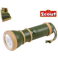 Happy People Scout Taschenlampe 3 LED gummiert grün/beige Ø3,5cm von happy people