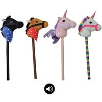 Steckenpferd Pferd oder Einhorn 68cm mit Sound 4fach sortiert von happy people