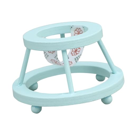 harayaa 1/12 Puppenhaus Puppenläufer Mini Puppenwagen Requisiten Schmuck Mikroszene Babyzimmer Puppe für Geburtstagsgeschenk Kleinkinder Kinder, Blau von harayaa