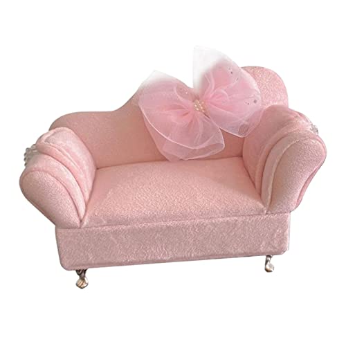 harayaa 1/12 Puppenhaus Sofa Mädchen Frauen Schmuckschatulle Miniaturmöbel Lebensszene Versorgung für 6 Zoll Puppen, Einzelsofa von harayaa