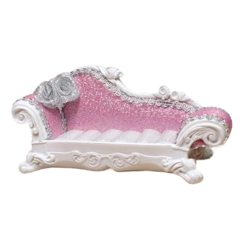 harayaa 1/12 Puppenhaus Sofa Miniatur 14x8x5cm für Spielszene und Aufbewahrung, Rosa Rückenlehne von harayaa