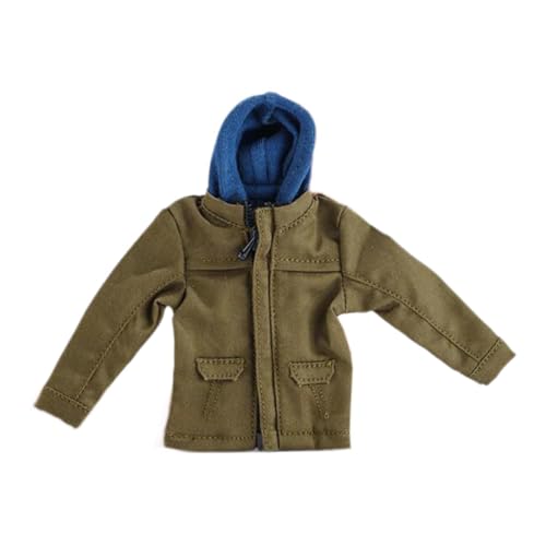 harayaa 1/12 Puppenjacke mit Kapuze für Figuren, Miniatur Kleidung, Sammelaccessoire, GrÜn von harayaa