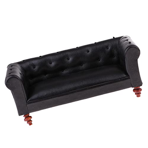 harayaa 1/12 Puppenmöbel Sofa für Dollhaus Dekoration, Schwarz, # C von harayaa