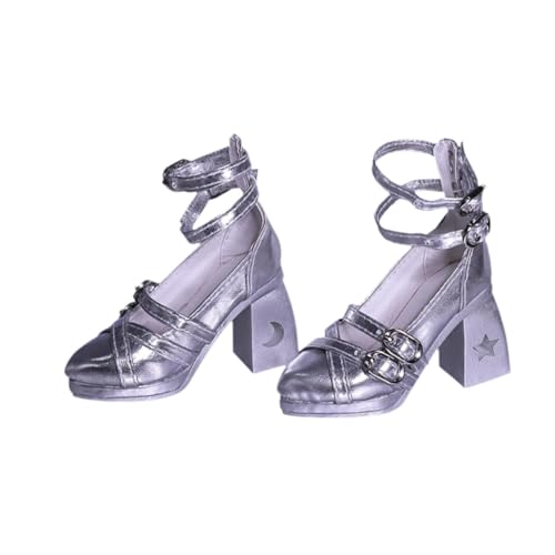 harayaa 1/3 Puppenschuhe für Weibliche Figuren, BJD Sandalen Und Stöckelschuhe, Silber von harayaa