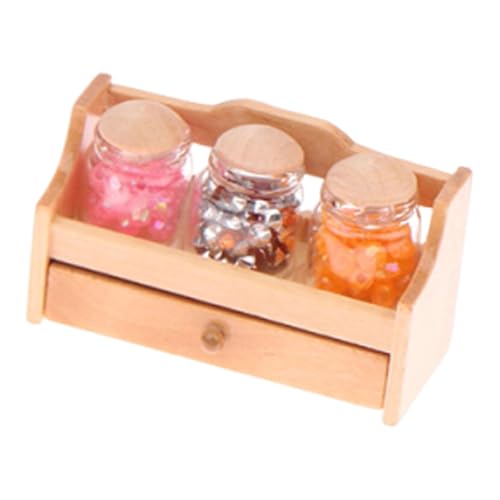 harayaa 1:12 Bonbongläser Puppenhaus Lebensmittelgläser Landschaftsbau Rollenspiel Puppenhaus Miniatur Lagerregal für Küche Dessertstand, Holz harayaa 1:12 Bonbongläser Puppenhaus Lebensmittelgläser Landschaftsbau Rollenspiel Puppenhaus Miniatur Lagerregal für Küche Dessertstand, Holz von harayaa