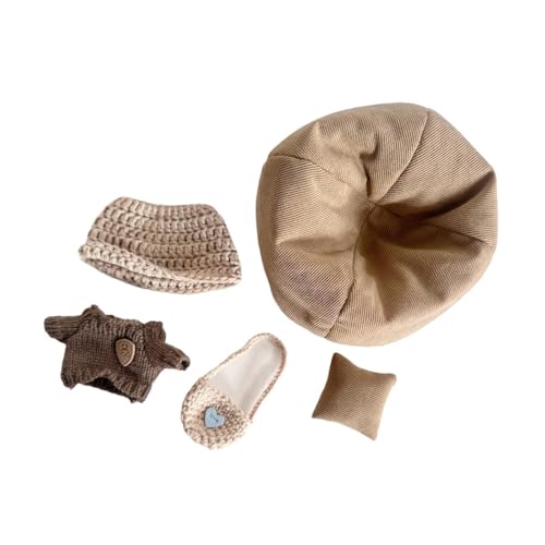 harayaa 15 cm große Puppenkleidung aus Plüsch, Puppenoutfits zum Selbermachen, stilvolles Zubehör für Plüschpuppen, Kleidung für weiche Kuscheltiere, Pullover Mütze Tasche Sofa von harayaa