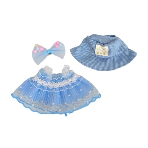 harayaa 15cm 17cm Puppe mit Mini Kopfschmuck Puppenkleidung Set Kostüm Zubehör Puppe Ankleide Mädchen Puppenkleidung Kleine Mädchen, Blau von harayaa