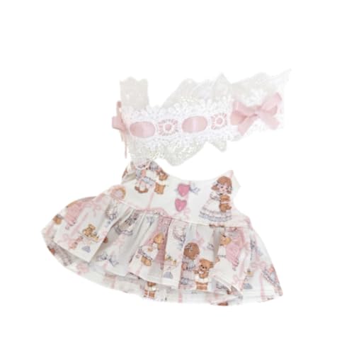 harayaa 17 cm Plüsch-Puppenkleid, Puppen-Outfits für Kinder, Bequeme Dekoration, DIY-Zubehör, Kostüm, Foto-Requisiten, Puppenkleidung, niedlich, Rosa von harayaa