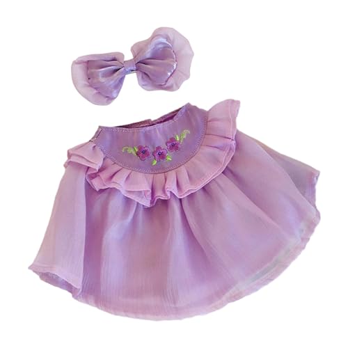 harayaa 2X Trägerkleid-Kostüme für Plüschpuppen, praktisches Modellzubehör für Kinder, süße Puppenkleidung zum Selbermachen für 38 cm große Puppen, LILA von harayaa