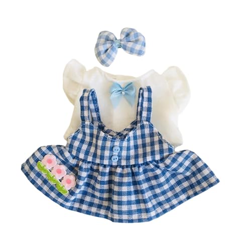 harayaa 3 Teiliges Kleidungsset für 20 cm Kleine Puppen, Puppenwechsel Kleidungsset, Outfits für 20 cm Große Stoffpuppen, Geschenk, Blau von harayaa