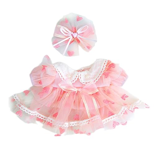 harayaa 38 cm große Puppenkleidung aus Plüsch, Puppenoutfits, Kostüme, Mode, Anziehsachen, Accessoires für Plüschpuppen, bequemes süßes DIY-Puppenspielzeug, rosa Gazerock von harayaa