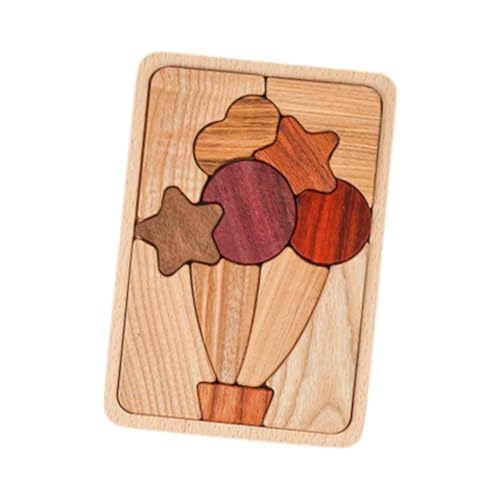 harayaa 3D Cartoon Puzzles, Holzpuzzle Set, Frühe Entwicklung, Kunsthandwerk, Kinderblöcke, Vorschul Lernspielzeug für Kinder, Ballon von harayaa