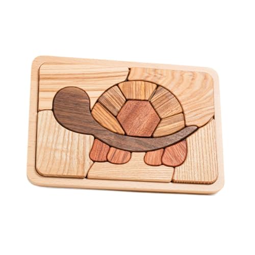 harayaa 3D Cartoon Puzzles, Holzpuzzle Set, Frühe Entwicklung, Kunsthandwerk, Kinderblöcke, Vorschul Lernspielzeug für Kinder, Schildkröte von harayaa