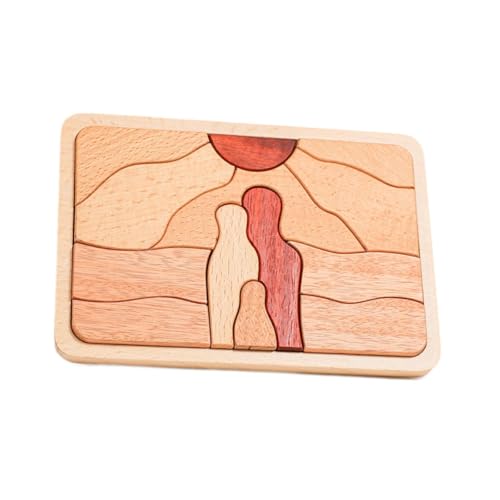 harayaa 3D Cartoon Puzzles, Holzpuzzle Set, Frühe Entwicklung, Kunsthandwerk, Kinderblöcke, Vorschul Lernspielzeug für Kinder, Sonnenuntergang von harayaa