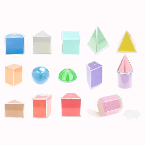 harayaa 3D-geometrische Formen, Blöcke mit geometrischen Formen, Montessori-Spielzeug, buntes Set mit Blöcken mit geometrischen Formen für Kinder und Babys ab von harayaa