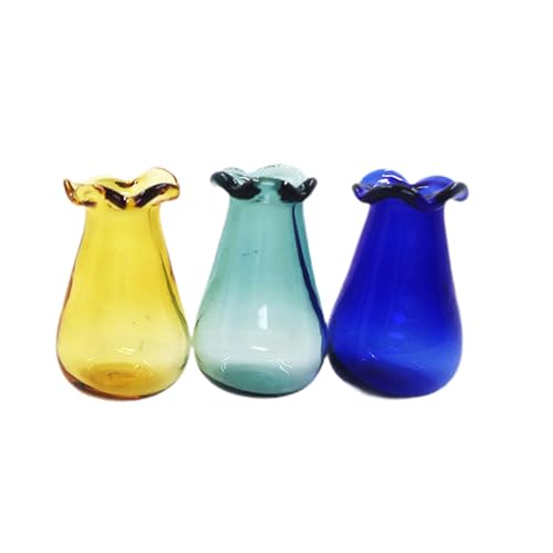 harayaa 3x1:12 Puppenhaus Vasen Set Mini Vase Kreative Micro Blume Vase Pretend Spielen Requisiten für Desktop Wohnzimmer Schlafzimmer Dekor, 1.6 cm X 2.6 cm von harayaa