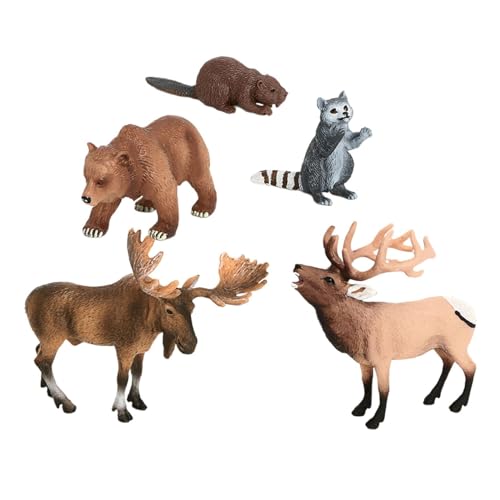 harayaa 5 Stücke Tiere Realistische Modell Desktop Dekoration Lernspielzeug Tierfiguren Spiel für Heimdekoration von harayaa