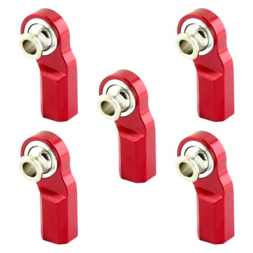 harayaa 5Pcs M3 Biegen Stangenende Spurstangenkopf Biegen Kugelkopf Halter für 1/10 RC Auto Lenkung, Rot von harayaa