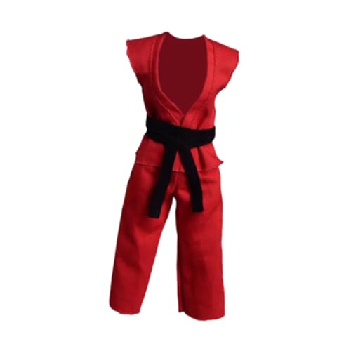 harayaa Aktion von 1/12 Skala -Zahlen Samurai Kimono Puppenkleidung 6 Zoll Figur Judo Uniform, Rot von harayaa