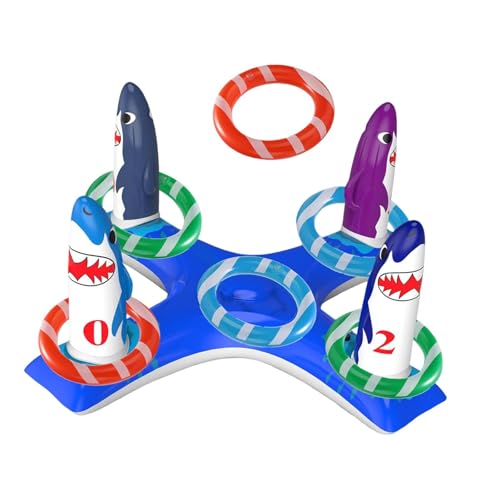harayaa Aufblasbares Ringwurfspiel für den Pool, tragbares Spielzeug aus PVC, ideal für Wasseraktivitäten, Hai harayaa Aufblasbares Ringwurfspiel für den Pool, tragbares Spielzeug aus PVC, ideal für Wasseraktivitäten, Hai von harayaa
