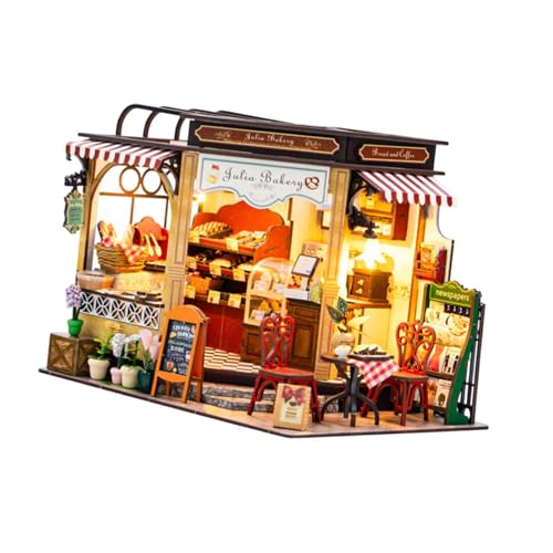 harayaa Bakery Tiny House Diorama-Bausätze mit LED-Lernspielzeug, 3D-Puzzle für Jungen und Mädchen von harayaa