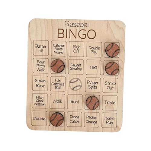 harayaa Bingo Karten für Sport, Familienspiel Und Holz Bingo Aktivität, Baseball von harayaa