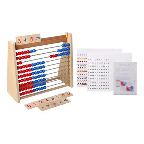 harayaa Buntes Montessori Holz Rahmenspiel, Zählrahmen, Lernspielzeug, Mathematische Manipulationen für Kinder von harayaa