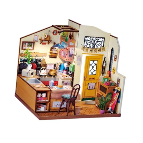 harayaa DIY-Miniaturhaus-Bausatz, Miniaturmöbel-Bausatz mit Zubehör, kreative Dekorationen, Bausatz, 3D-Puzzle für Kinder, Küche von harayaa