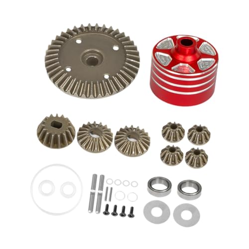 harayaa Differentialbox Und Metallteile für RC Autos Der Serie 1:10, Rot von harayaa