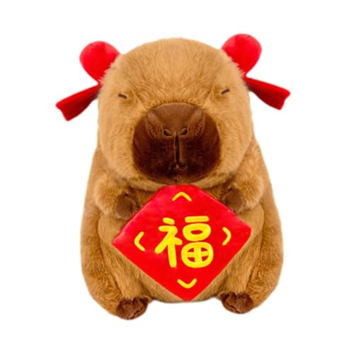 harayaa Frühlingsfest Capybara Plüschtier Stofftier Plüsch Wurfkissen Home Ornament für Wohnzimmer, Fu von harayaa