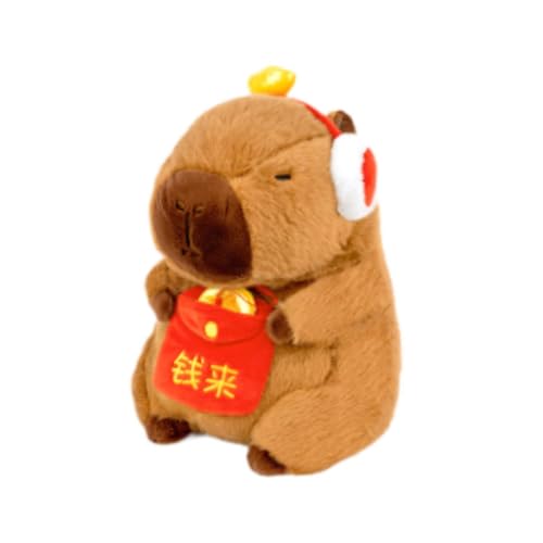 harayaa Frühlingsfest Capybara Plüschtier Stofftier Plüsch Wurfkissen Home Ornament für Wohnzimmer, Hong Bao von harayaa