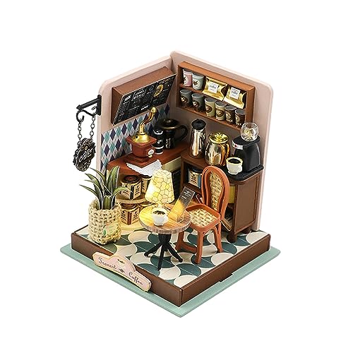 harayaa Handgefertigtes Miniatur Puppenhaus, 3D Puzzle, LED Leuchten, Einfach Zusammenzubauen, Modische Sammlerstücke, Puppenhaus Spielzeu, Stil a von harayaa