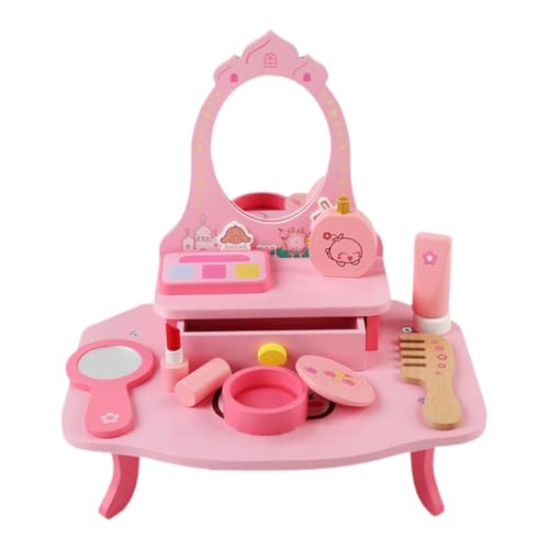 harayaa Hölzernes Make-up-Spielzeugset, Schminktisch-Spielzeug, Lernspielzeug, Feinmotorik-Rollenspiele, Make-up-Sets für Kleinkinder von harayaa