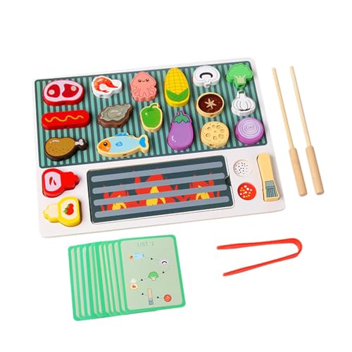 harayaa Holzgrillspielzeug für Kinder, Rollenspiel, frühes Lernspielzeug, frühes Lernen, Spielküchenzubehör für Kinder von harayaa