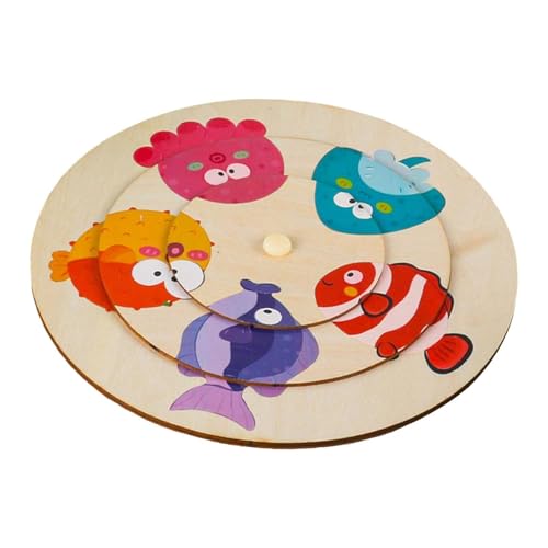 harayaa Holzpuzzle mit Tieren, Lernspielzeug für Kinder Im Alter von 3 bis 5 Jahren, Meerestier von harayaa