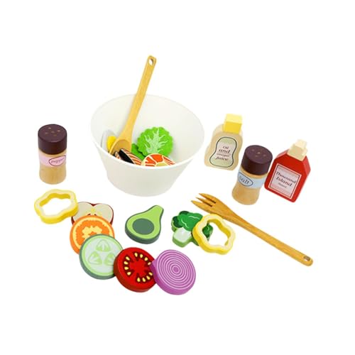 harayaa Holzspiel-Salat-Set, Salat-Spiel, Essensspiel für Kinder zur Fantasie von harayaa