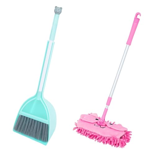 harayaa Kinder Haushaltsreinigungswerkzeuge Mini - mit Dustpan Mopp für Kinder Little Housekeeping Helper Set, Grüner Besen von harayaa