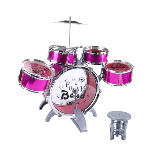 harayaa Kinder Jazz Drum Set Musikspielzeug Simulation Drum Toy Bass Drum Kits für Kindertageskonzert, Violett von harayaa