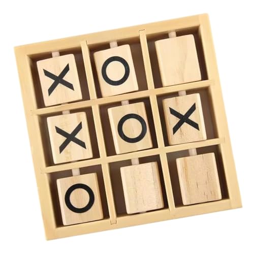 harayaa Klassisches Tic Tac Toe Set Aus Holz für Spaß Und Unterhaltung für Die Ganze Familie, 14.2 cm x 14.2 cm x 3.5 cm von harayaa